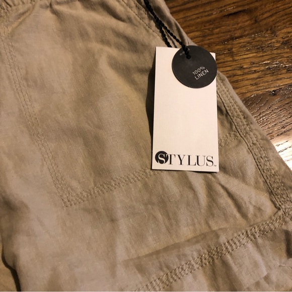 JCP Stylus Linen Khaki Shorts Size Small New - Picture 2 of 6
